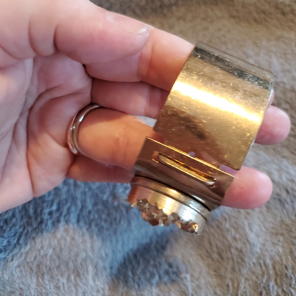 Gold Druzzy Cuff Statement Bangle - image 2